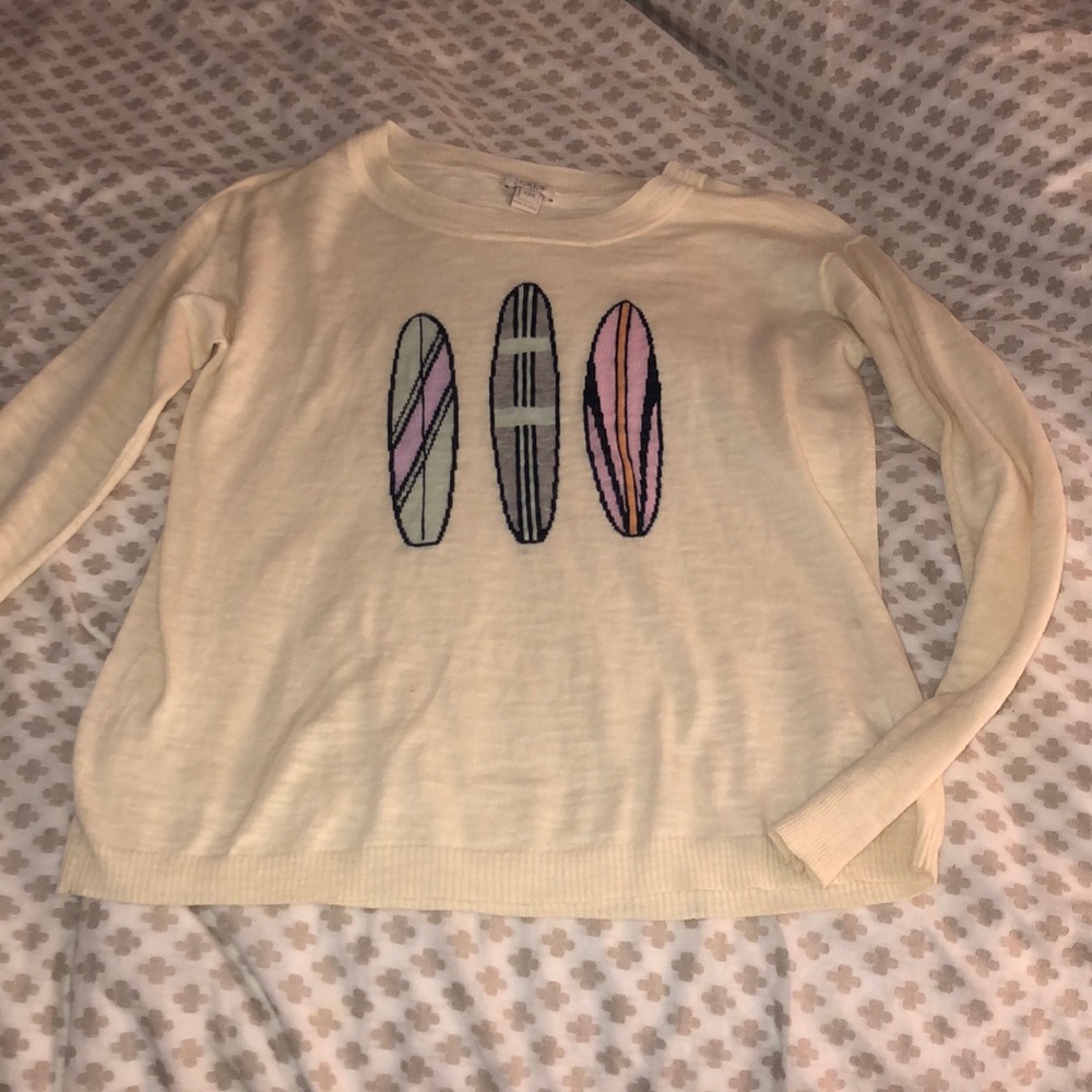j.crew lightweight surfboard embroidered sweater